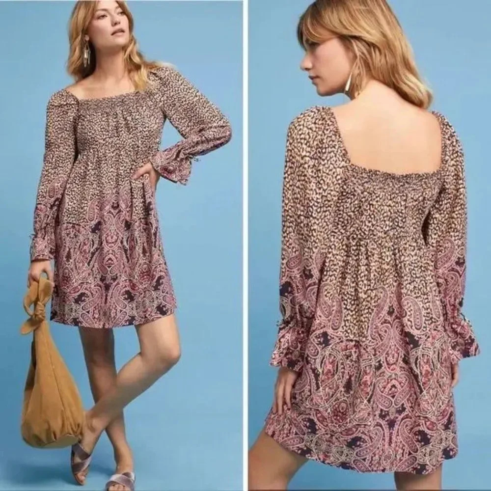 ANTHROPOLOGIE Maeve Milou Dress Size Small Off the Shoulder